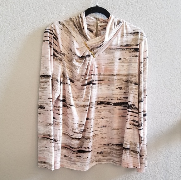 Calvin Klein Tops - Calvin Klein Losse Mock Long Sleeve Blouse